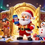 Experience thrilling slot jackpots at S8 with festive characters celebrating big wins.
