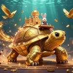 Experience thrilling gameplay with U31's vibrant golden tortoise casino scene showcasing a rabbit dealer.