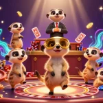 Socolive showcases meerkats running a vibrant casino with dynamic gaming elements and rich visuals.