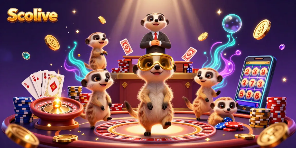 Socolive showcases meerkats running a vibrant casino with dynamic gaming elements and rich visuals.
