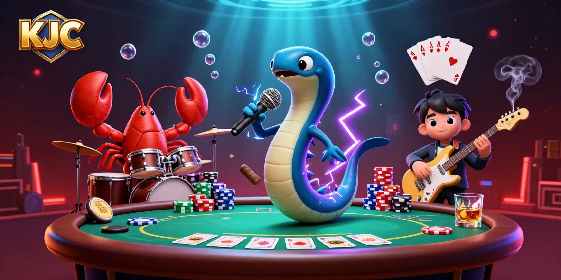 Experience KJC's underwater casino with vibrant 3D characters performing lively music.