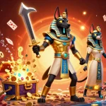 Engage with the latest trends in the general blog as Anubis and Bastet unveil treasures in this vivid 3D illustration.