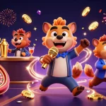 Engage in trực tiếp bóng đá with dynamic hyena characters in a lively casino scene filled with fun and excitement.