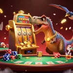 Jilibay slots come alive as a pachycephalosaurus wins jackpot coins in an exhilarating casino scene.