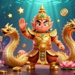 Experience the excitement at 56WIN, featuring a vibrant 3D scene of gaming delights and casino charm.