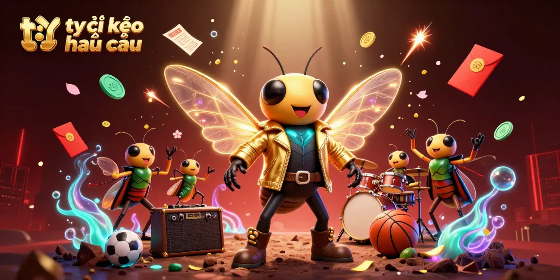 Experience thrilling tỷ lệ kèo nhà cái excitement in a vibrant 3D cartoon scene filled with colorful betting elements.