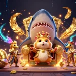 S8 features a fierce hamster king on a megalodon throne, surrounded by gambling elements and vibrant decorations.