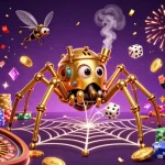 Engage with top-notch poker action at op88org, featuring vibrant 3D casino elements like golden coins and roulette wheels.