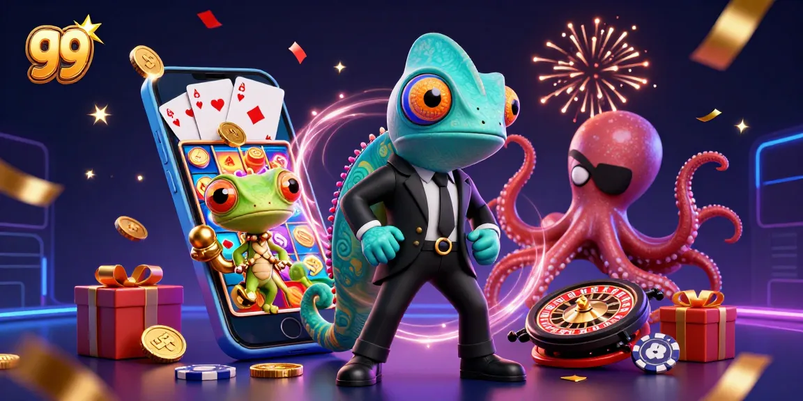 Engage in exciting gameplay with go 99 showcasing vibrant slot games and animated casino elements.