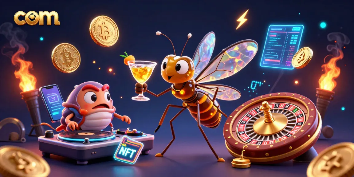 Engage in thrilling gaming with com, featuring vibrant casino characters and crypto elements