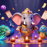 Experience thrilling gameplay with FABET's vibrant 3D casino scene packed with colorful lottery elements.