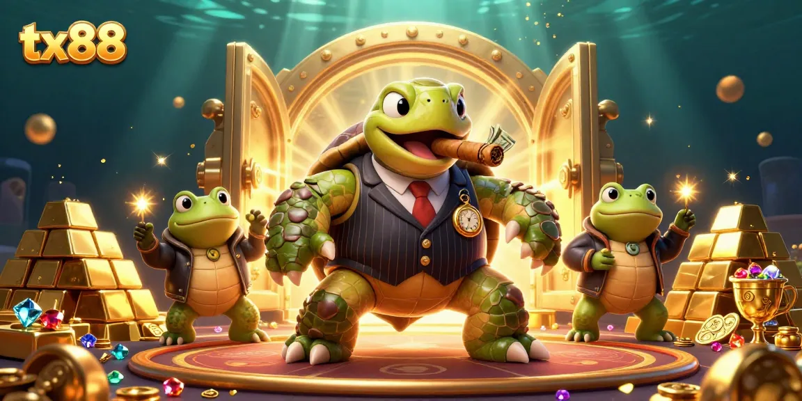 Engage with tx88 as the vibrant casino world comes alive among a snapping turtle mobster and bullfrog enforcers.