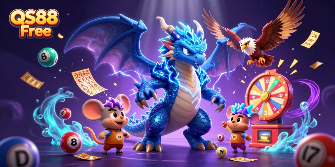 Play exciting games with QS88 Free, featuring thrilling casino elements and vibrant graphic design.