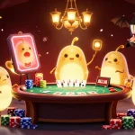 Experience thrilling games at ph33 as glowworms illuminate a vibrant casino scene with poker excitement.